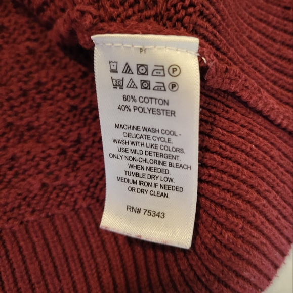 Aspen Burgundy Full Zip Sweater Size S - Picture 11 of 11